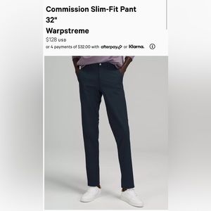 Men’s Commission Slim Fit Pant 32 inch length size 31 waist.